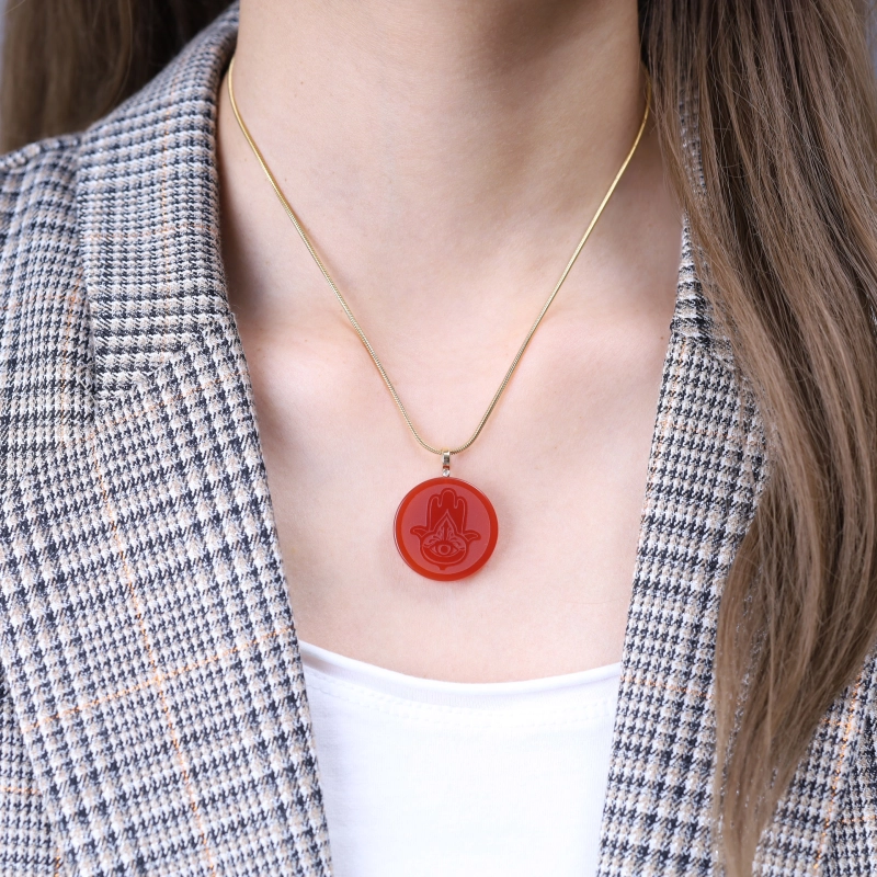 Collana Mano Di Fatima In Acciaio Inox 316L, Ciondolo Portafortuna Con Occhio, Ipoallergenica, Per Donna