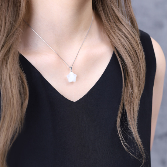 Artepollo Collana con pendente a forma di luna in argento sterling 925