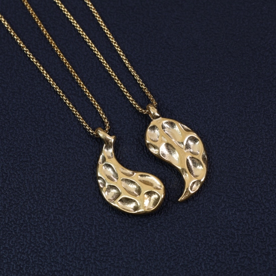 Collana Ciondolo Coppia In Acciaio Inox, Simboli Yin Yang E Ba Gua Otto Trigrammi Regalo N 1056209