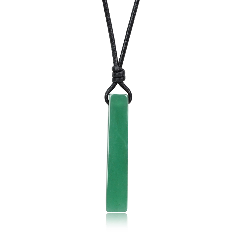 Pendentif Croix En Argent 925 Avec Aventurine Jaune - Cordon Cuir - Occasion Bon état