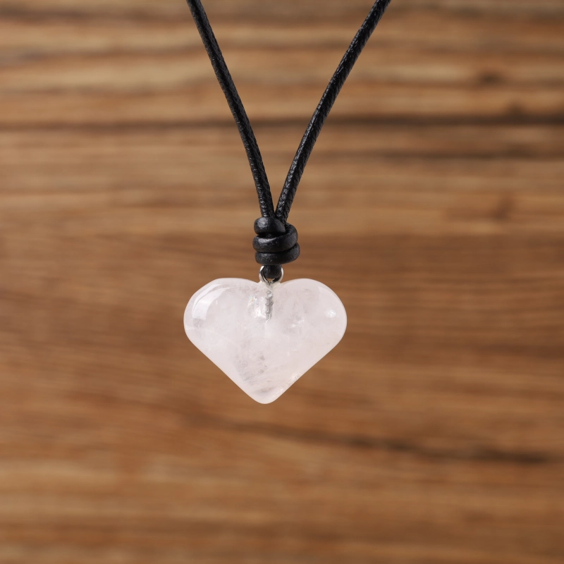 Collier Cuir élégant Avec Pendentif En Verre Rose - True Spirit - Neuf Avec étiquettes