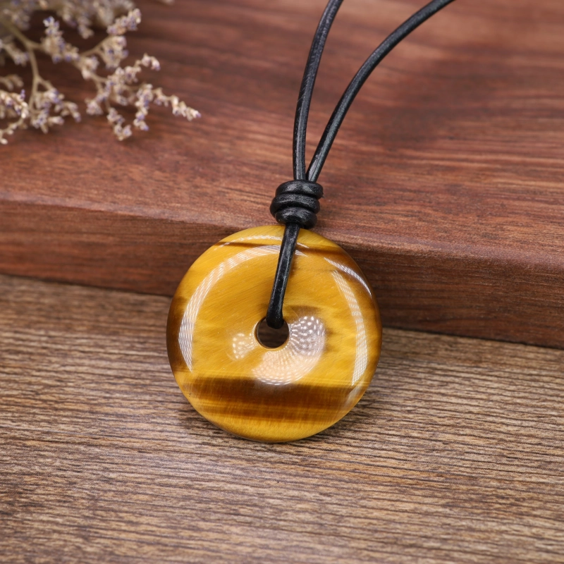 Donut pendentif UNAKITE 40mm Pierre naturelle Lithothérapie Rond Énergie