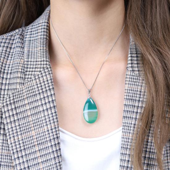 Collier Chaîne Argent 925 Pendentif Goutte d'eau Femme - coai - Quartz