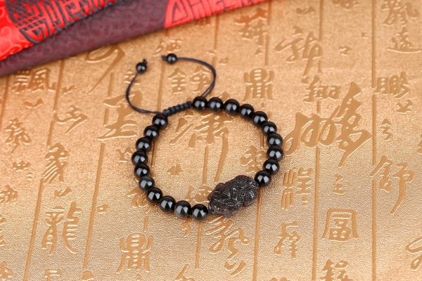 bracelet pixiu en obsidienne noire