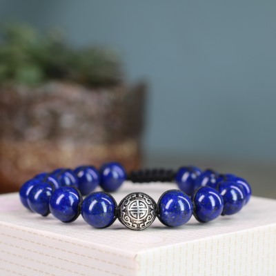 lapis lazuli Longevity Symbol bracelet