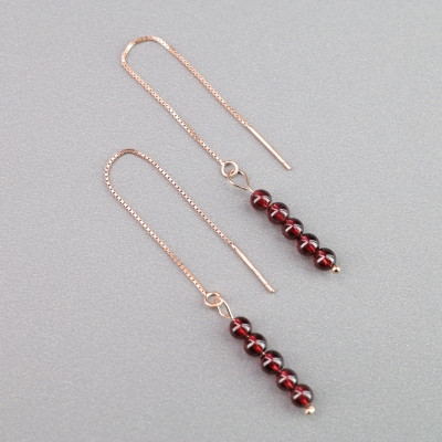 boucles d'oreilles grenat