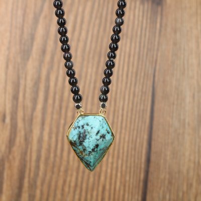 African turquoise pendant necklace