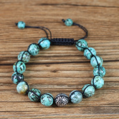 African turquoise mens bracelet