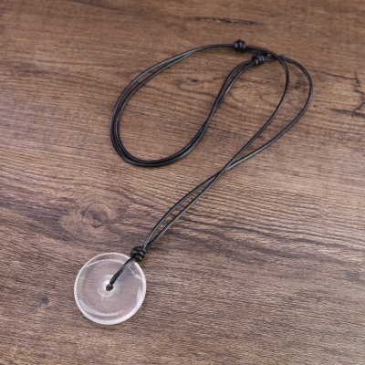 White Crystal donut pendant