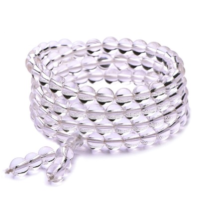 White Crystal 108 wrap bracelet