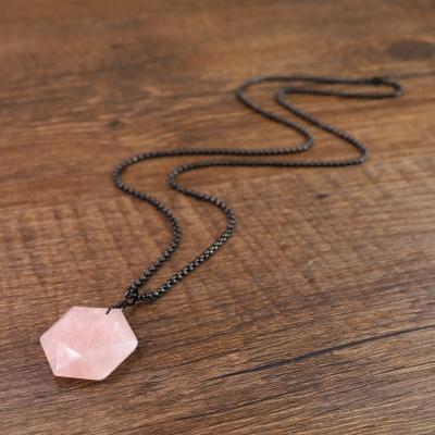 rose quartz Hexagram pendant