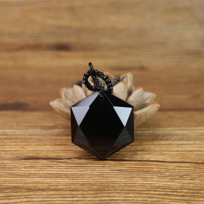 obsidian Hexagram pendant