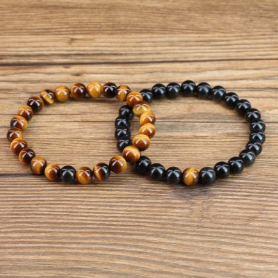 Tigerauge obsidian partner armband