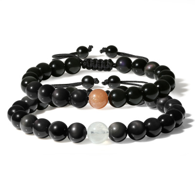 Moonstone sunstone distance bracelets