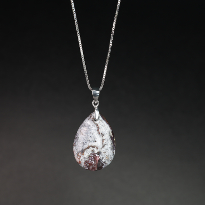 Crazy Lace Agate waterdrop pendant