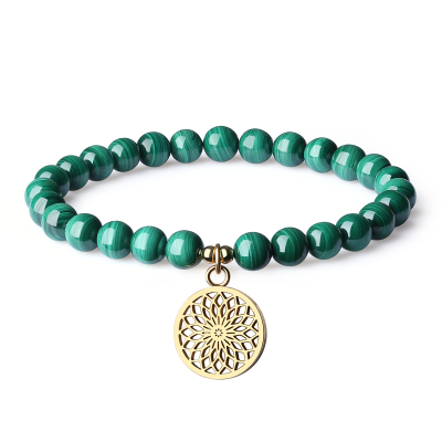 Malachite charm bracelet