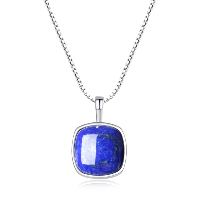 Lapis lazuli silver pendant necklace