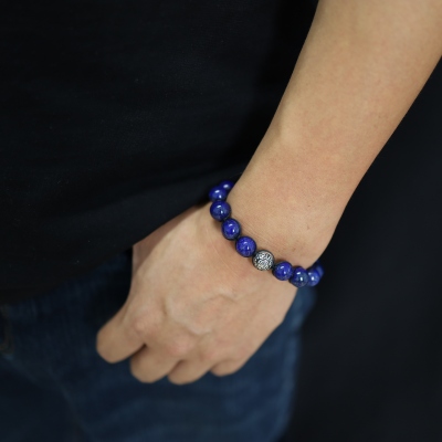 Lapis lazuli mens bracelet