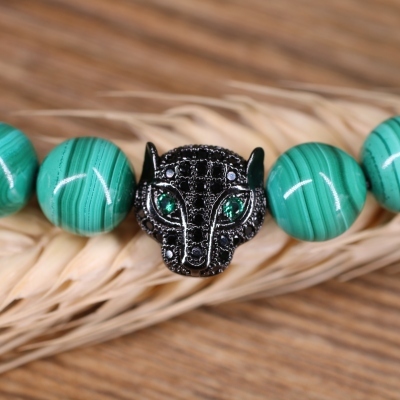 bracciale leopardo in malachite