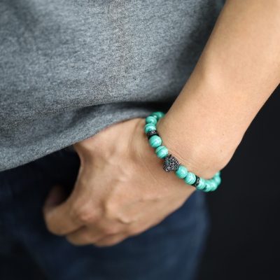 bracelet homme en malachite