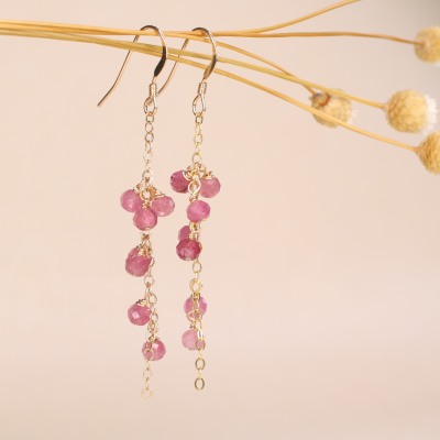 orecchini di rubellite