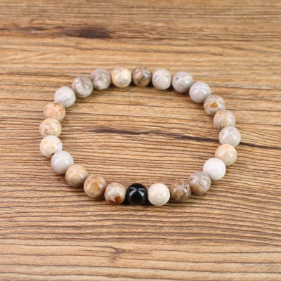bracelet en jaspe feuille d'argent