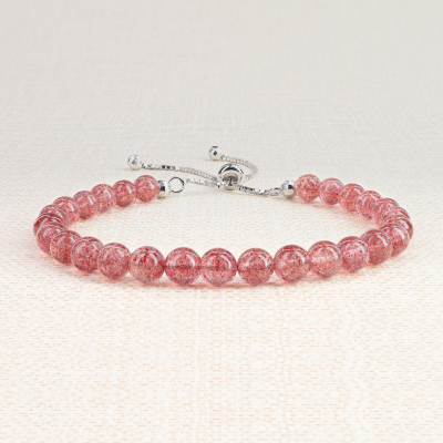 bracciale in quarzo fragola