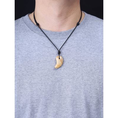 Fossil Coral Jasper magatama pendant