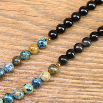 Azurite mala necklace