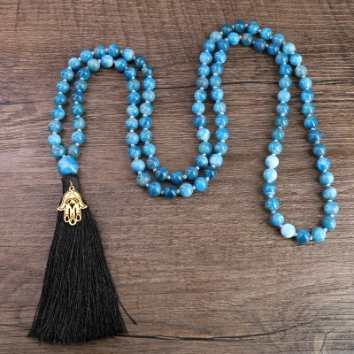 apatite 108 mala necklace