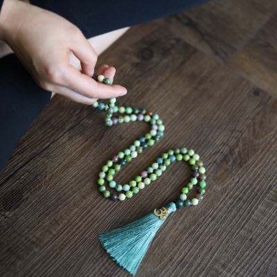 collana mala 108 perle in giada australiana