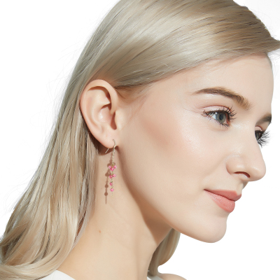 boucles d'oreilles rubellite