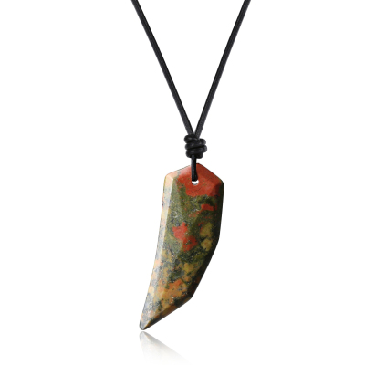 Unakite wolftooth pendant