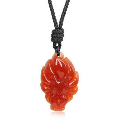 Carnelian fox pendant