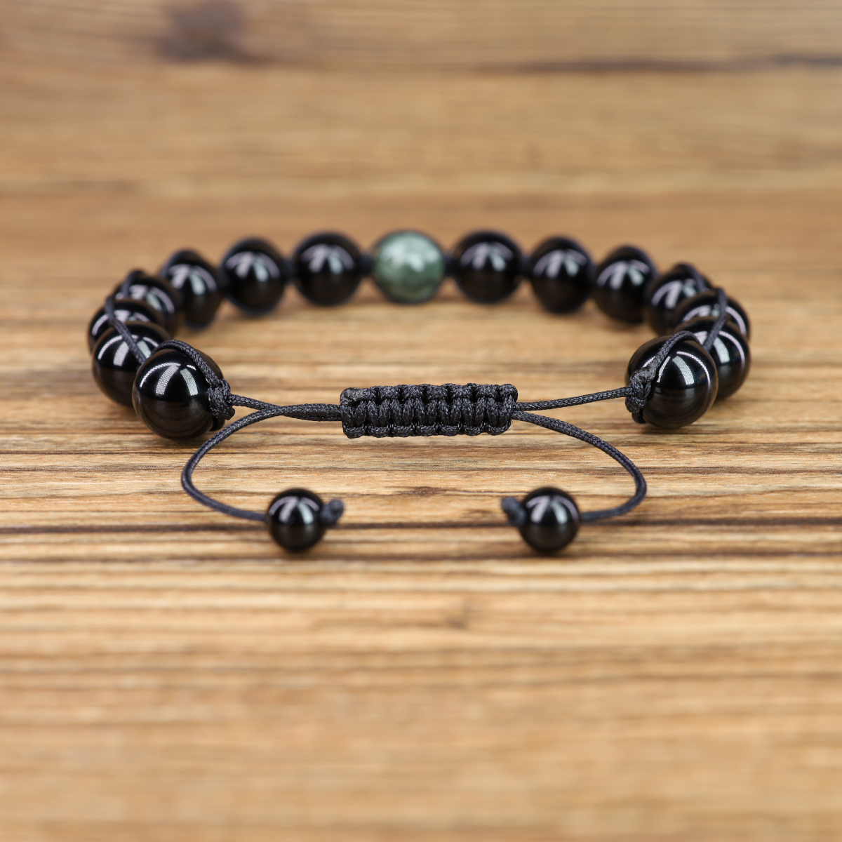 Bracciale Uomo In Ematite E Pietre Naturali Con Charm Fleur De Lis - Gioiello Maschile Elegante E Simbolico Bracciali Uomo - 9