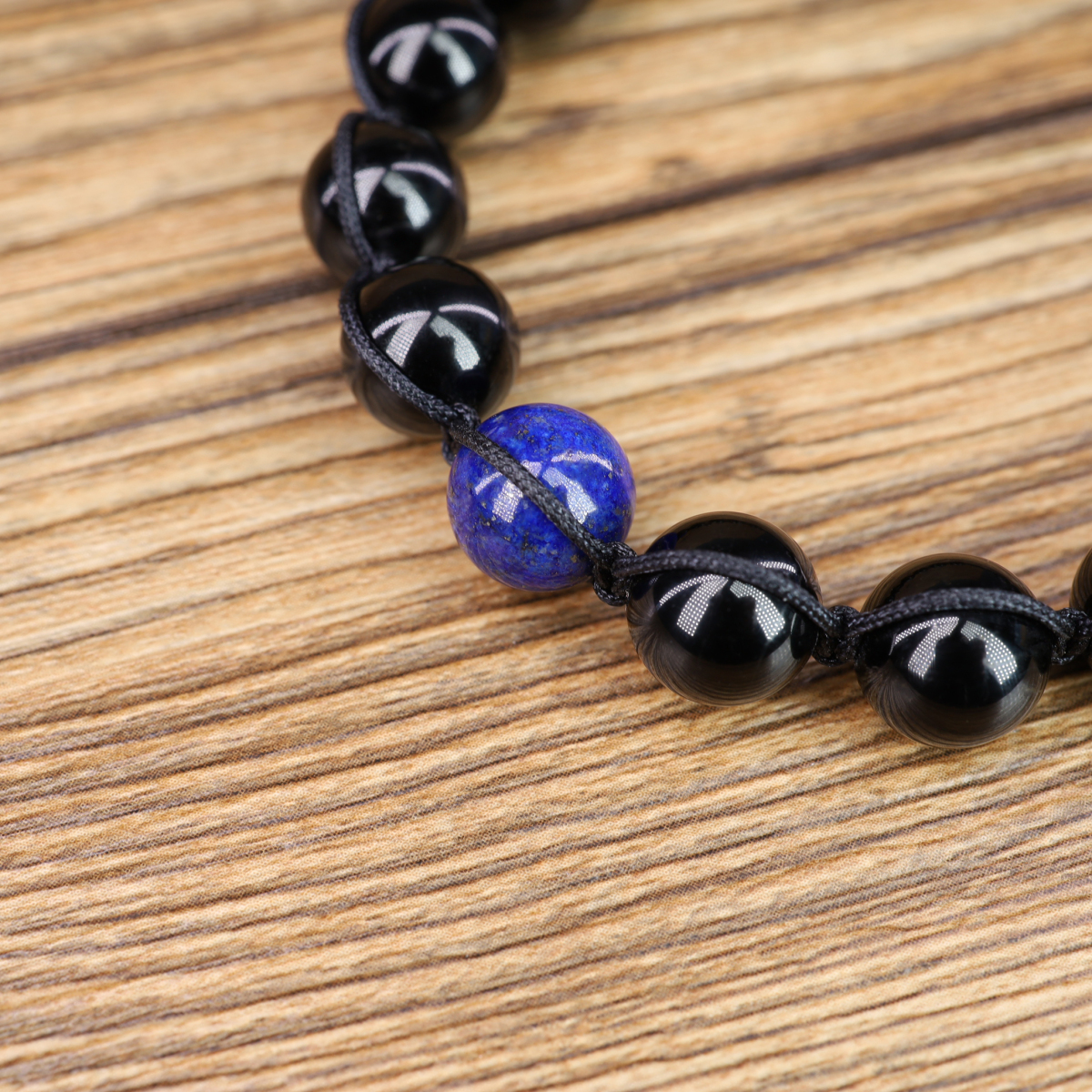 COAI-Men's-Black-Tourmaline-and-Lapis-Lazuli-Macrame-Bracelet