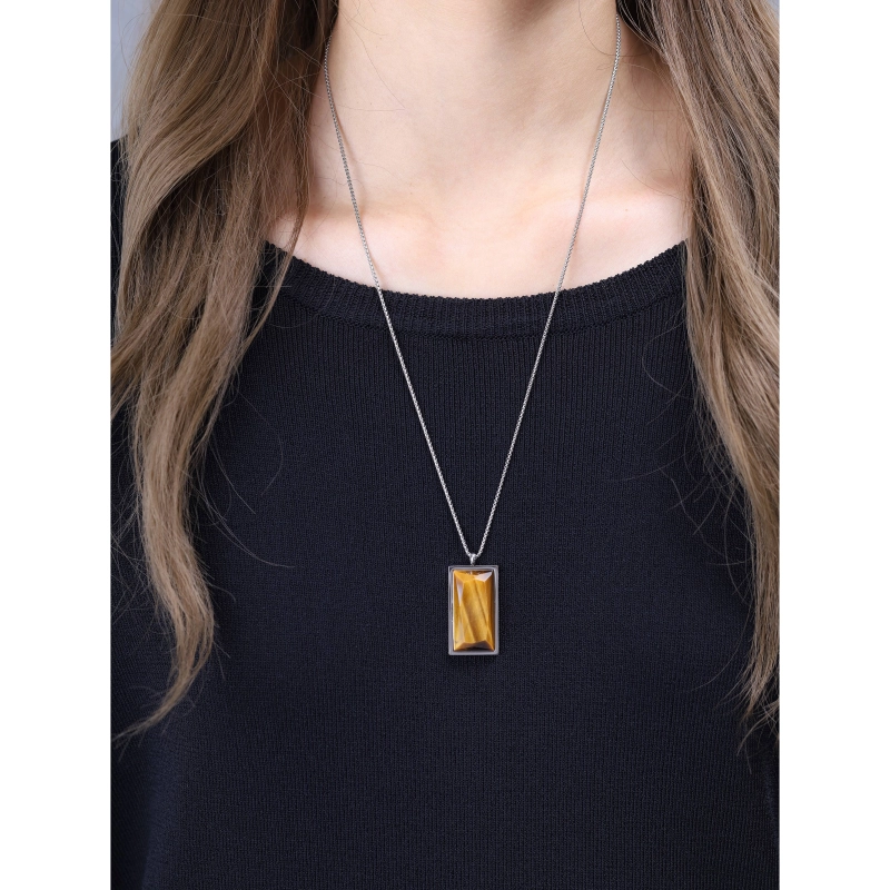 COAI-タイガーアイ-金運-パワーストーン-プレートペンダント