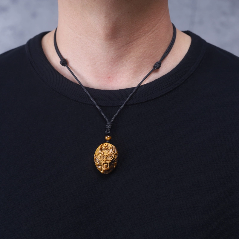 COAI-龍-タイガーアイ-金運アップお守り-パワーストーンネックレス COAI-龍-タイガーアイ-金運アップお守り-パワーストーンネックレス