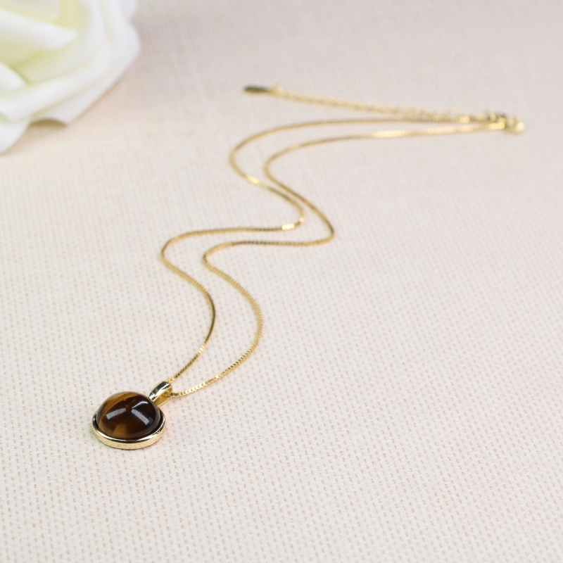 COAI-14mm-タイガーアイ-金運アップ-パワーストーンペンダント-シルバーネックレス-レディース